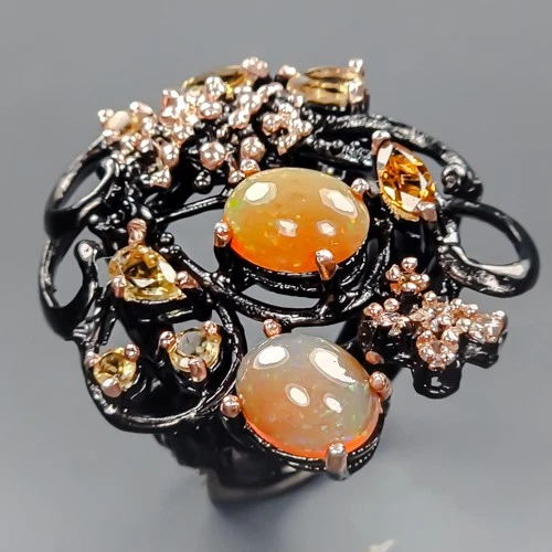 Jewellery Natural Opal Ring 925 Sterling Silver Size 6.5 /R434091