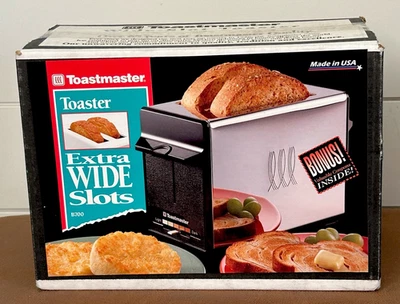 Vintage Toastmaster B700 Extra Wide-Slot 2-Slice Chrome Toaster New w/box. - Image 1 of 4