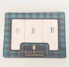Bill Blass 3 Piece Mens Handkerchief All Cotton Squares Hankies E NIB