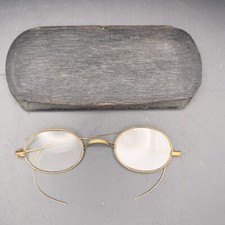Antique Wire Spectacles Eyeglasses w/ leather case