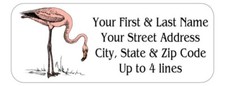 150 Pink Flamingo Bird Mailing Return Address Labels Personalized 1 x 2 5/8 in.