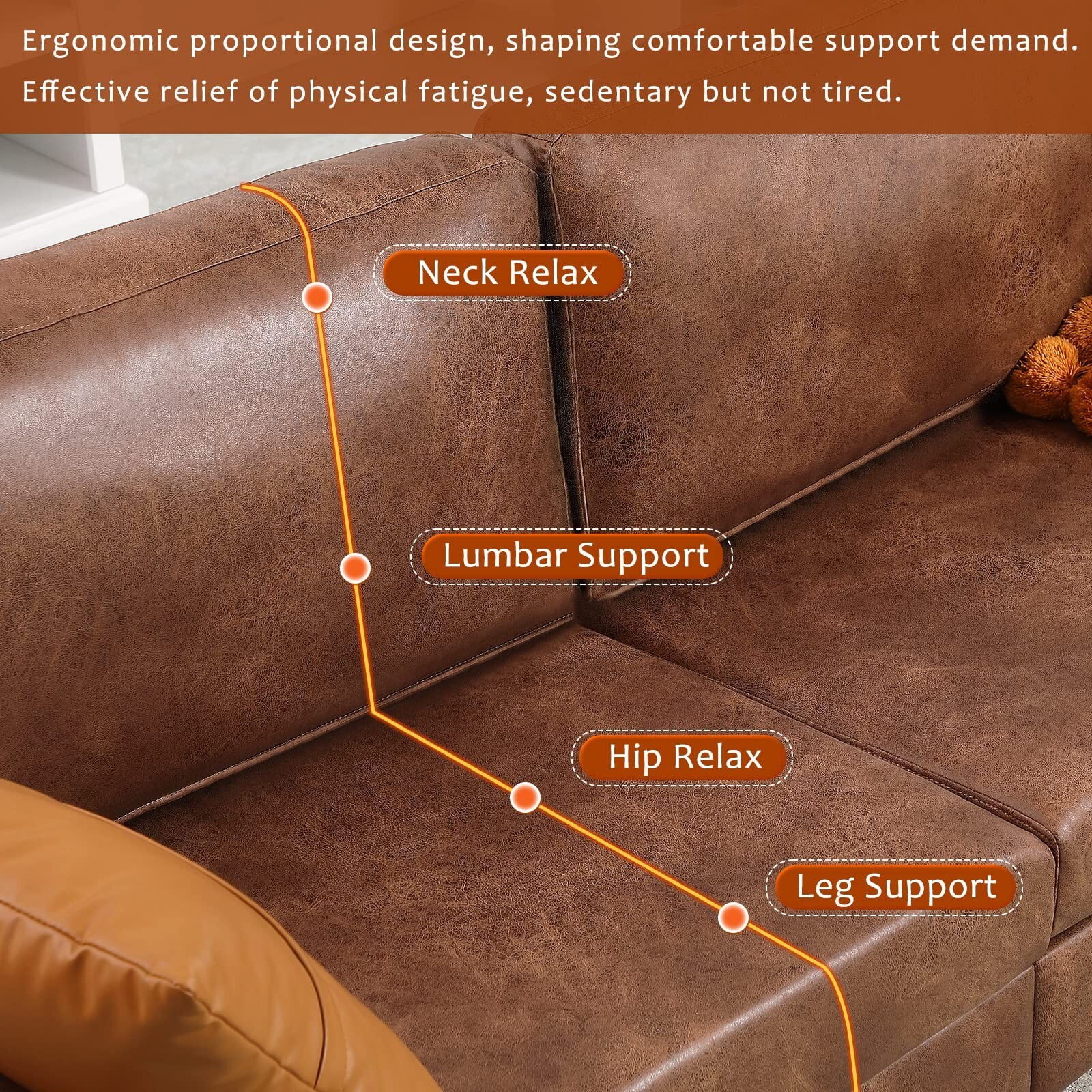 2m Sofa 3-Sitzer Couch Sessel Sitzmöbel Polstersofa Kunstleder Loungesofa