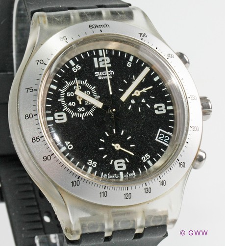 swatch irony diaphane (2387) Chronograph, Alu/schwarz Design - 2001