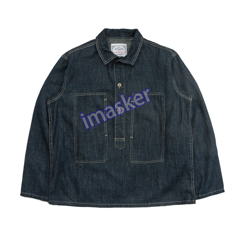 ジャケット・アウター Atlast&Co 26SS Pullover Denim JKT size40 1920s Vintage US Army Blue Denim Coat Work Uniforms Punk Pullover