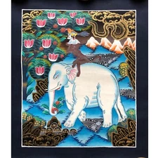Four Best Friends Thangka, Four Harmonious Animals (Friends) - Handmade
