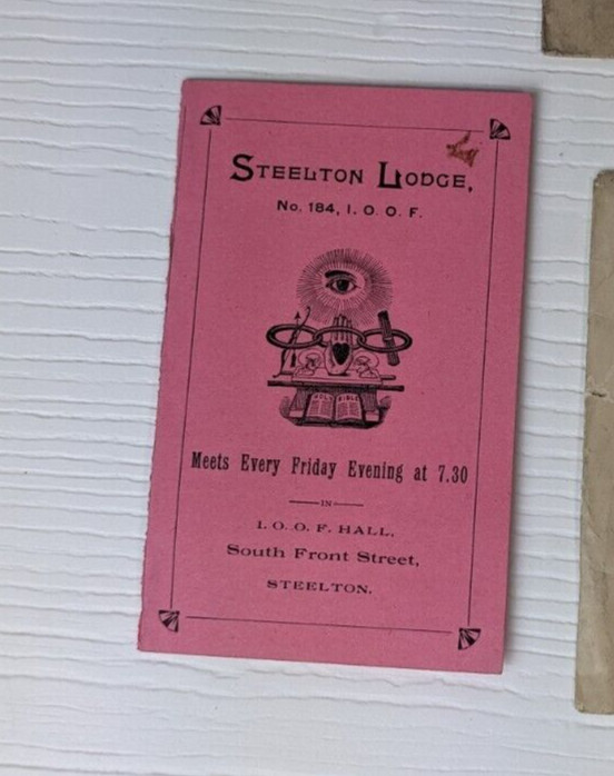 IOOF Odd Fellows Steelton Lodge 184 1899 Proposition Card Members Pennsylvania