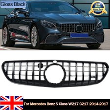 FOR MERCEDES S CLASS COUPE C217 W217 GT PANAMERICANA GRILLE GLOSS BLACK 14-17 UK