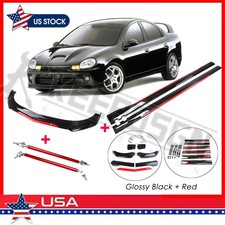 For Dodge Neon Front Bumper Lip Splitter Side Skirts Parts Body Kit Glossy Red