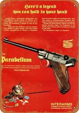 METAL SIGN - Interarms Parabellum .30 Cal Luger - Vintage Look Reproduction