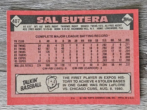 1986 Topps Baseball Pick A Card #208-#408 - Picture 357 of 359