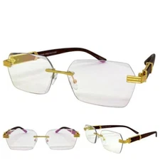 Men's Classy Elegant Modern Sophisticated SUN GLASSES Gold Frame Iridescent Lens