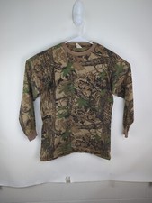 Vintage Realtree Camo Long Sleeve Shirt Large Hunting Leaf Timber Bark Pocket T