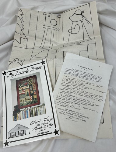 O’Dell House “My Favorite Things” - 27” X 37” Uncut Wall Quilt Appliqué Pattern - Picture 3 of 3