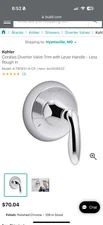 Kohler Coralais Diverter Valve Trim with Lever Handle - Less Rough In Polished C