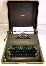 Vintage Smith Corona Sterling Manual Typewriter w/ Case Green Keys thumbnail