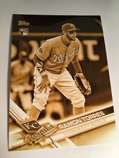2017 Topps Update Clear Parallel Jumbo 5x7 Ramon Torres Royals US6 01/10 Gold