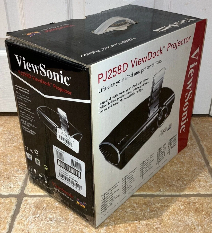 ViewSonic PJ258D ViewDock Projector iPod Video XGA DLP HDTV 2000 Lumens Used - Image 3 of 4