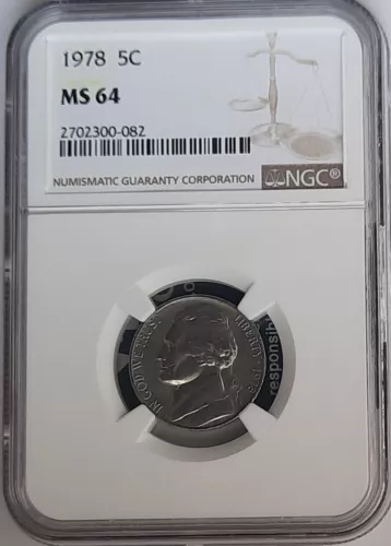 1978-P Clad Jefferson Nickle (5C) NGC MS 64