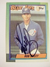 ROB DUCEY signed RC BLUE JAYS 1990 Topps baseball card AUTO Autographed PHILLIES