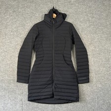 Lululemon Jacket Size 4 Uk 8 Womens Black Pack It Down Full Zip Long Hooded Down
