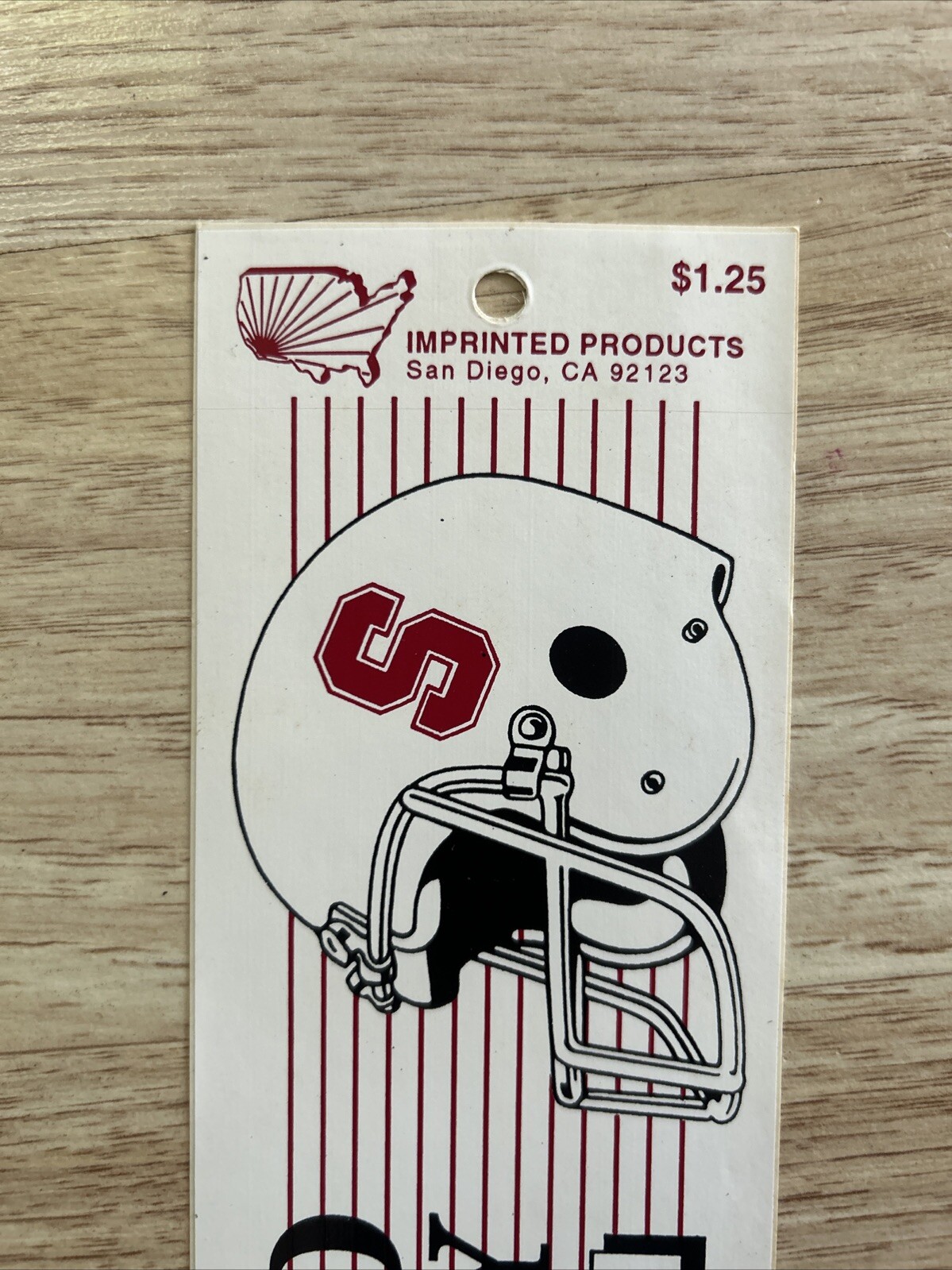 ORIGINAL STANFORD UNIVERSITY FOOTBALL Decal Stickers Imprinted Products VTG