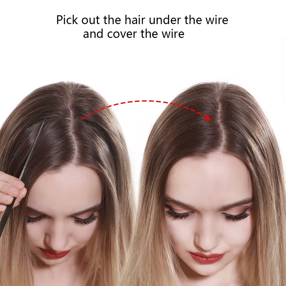 Synthetic Hair Extension Without Clip, Artificial Natural Wig Omb - Image 4 of 4
