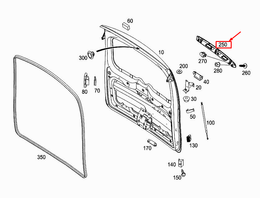 Neu MERCEDES-BENZ CITAN W415 Heckklappenverkleidung A4157470200 Original