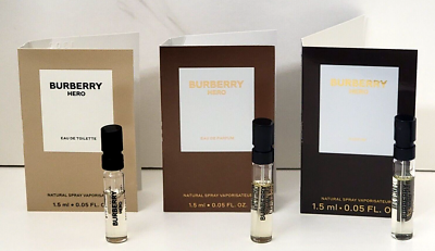 BURBERRY HERO EDP, BURBERRY HERO EDT, BURBERRY HERO PARFUM 0.05 fl