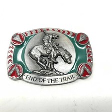 End of the Trail Buckles Of America BA101 Belt Native American Horse Enamel 70's
