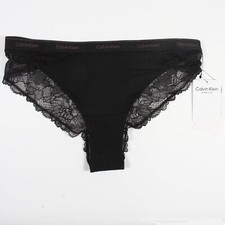 CALVIN KLEIN Tanga Modern Lace Briefs with Logo QF7979-001 Size S