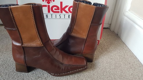 Rieker ladies brown leather ankle boots 