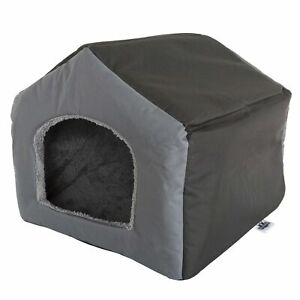 Fabric Dog or Cat House with Removeable Plush Mat Pet Bed Small Gray - Click1Get2 Mega Discount