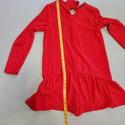 Zara Trafaluc Womens Casual Solid Peplum Back Neck Tie Romper Red Size Small - Picture 6 of 9