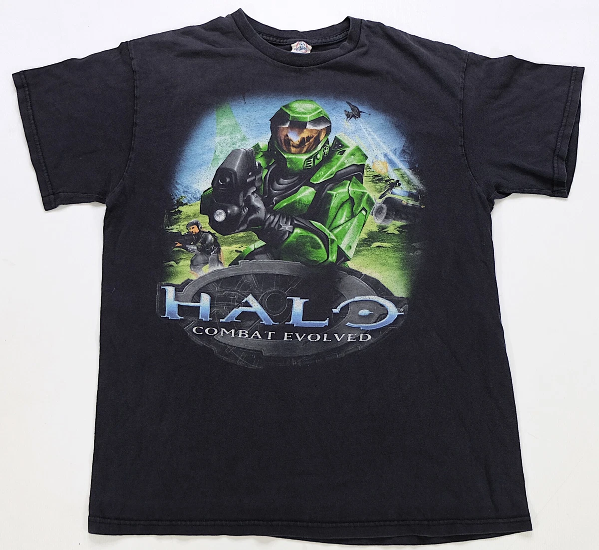 Rare VTG DELTA Halo Combat Evolved 2001 Xbox Video Game Promo T Shirt 2000s SZ L