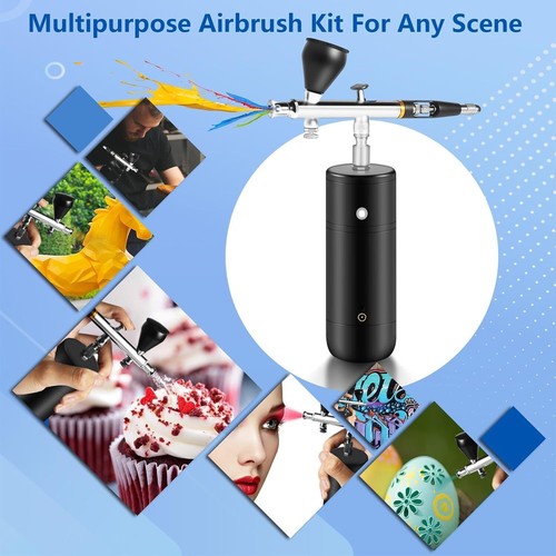 AIRBRUSH SET MIT SPRITZPISTOLE kabelloses KOMPRESSOR KOMPLETT SET SprühPistole - Bild 10 von 18