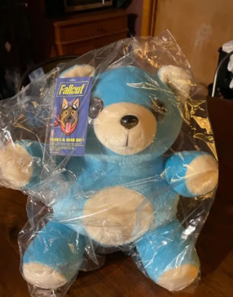Fallout 4 New Vegas Nuka Cola Quantum Blue Bear Companion Figure Plush Plushie