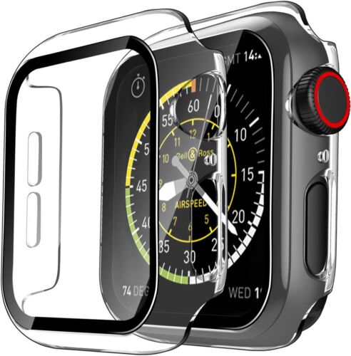 Case for Apple Watch Series 3/4/5/6/7/8/ SE Screen Protector , iWatch Full COVER - Afbeelding 9 van 31