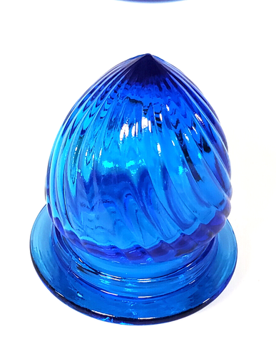 Vintage Wheaton Ware Bottle & Lid Blue Glass Inverted Thumbprint - Picture 8 of 12