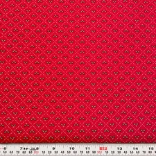 Christmas Holly Sprigs Unbranded Red Cotton Broadcloth Fabric by the HALF YARD