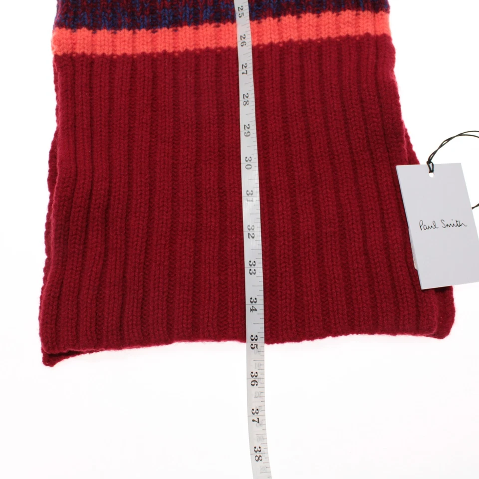 Bufanda tejida Paul Smith nueva con etiquetas 100 % lana talla única en rojos/azul/naranja neón Foto 4 de 4