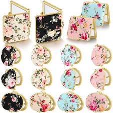 16Pack Foldable Compact Mirror Floral Pocket Makeup Mirror for Purse Travel