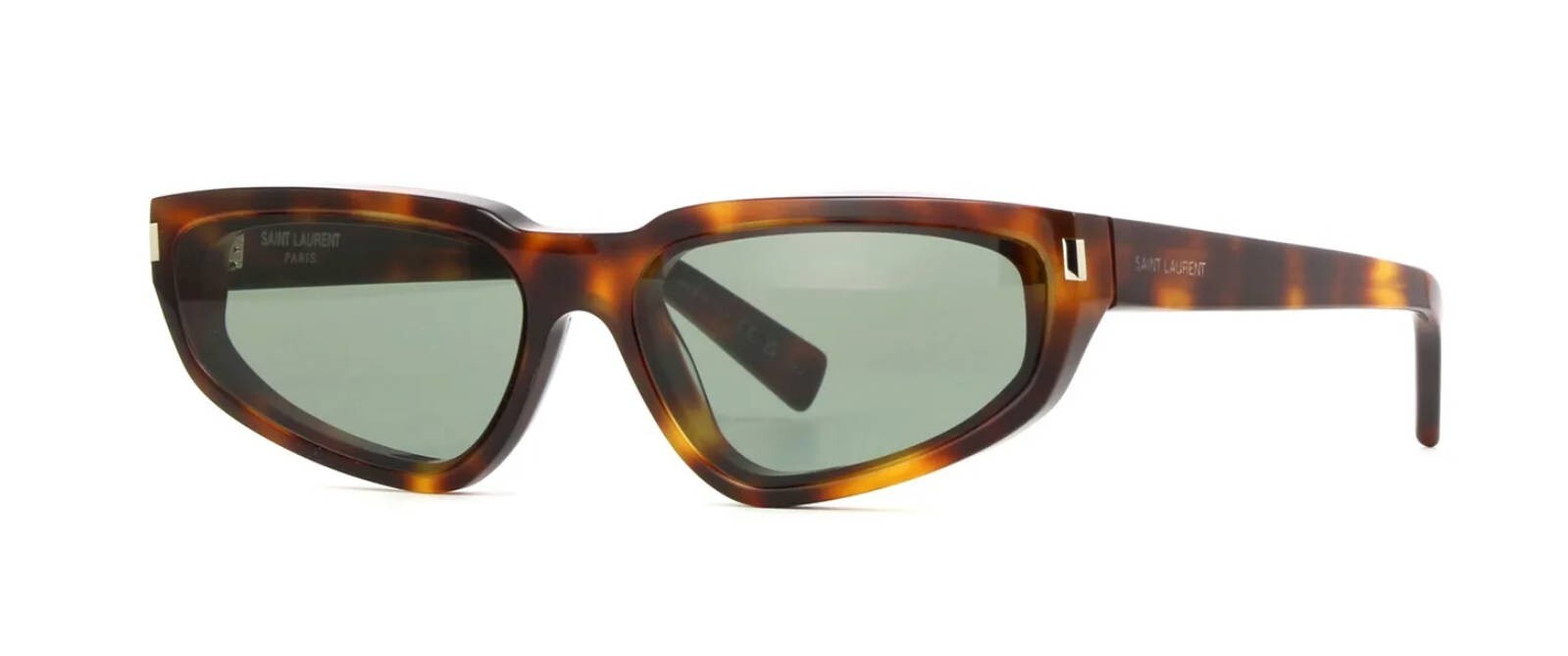 Saint Laurent SL 634 NOVA Occhiali da sole lucidi Havana Grigio Verde (003)