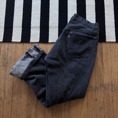Vintage Levi's 501 Selvedge Jeans Red Line Black Dyed Denim