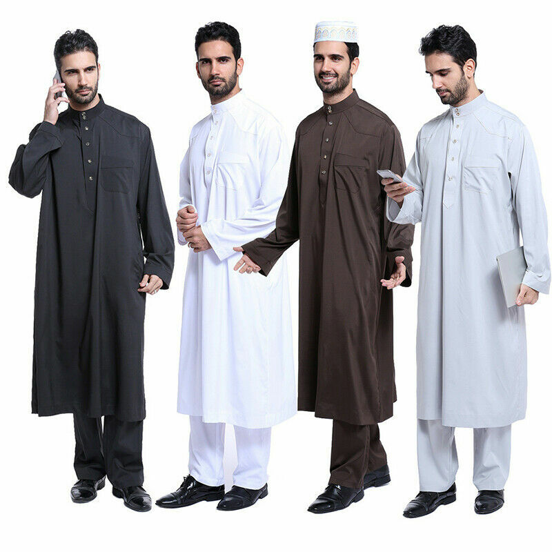 Qianliniuinc Kaftan Musulmano Islamic Caftani Dress -Manica Lunga Vintage Abbigliamento Maschile