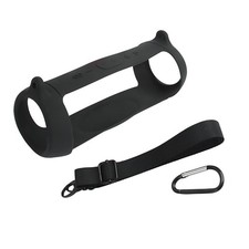 Black Silicone Cover Pad With Strap For JBL Charge 5 Bluetooth Speaker A