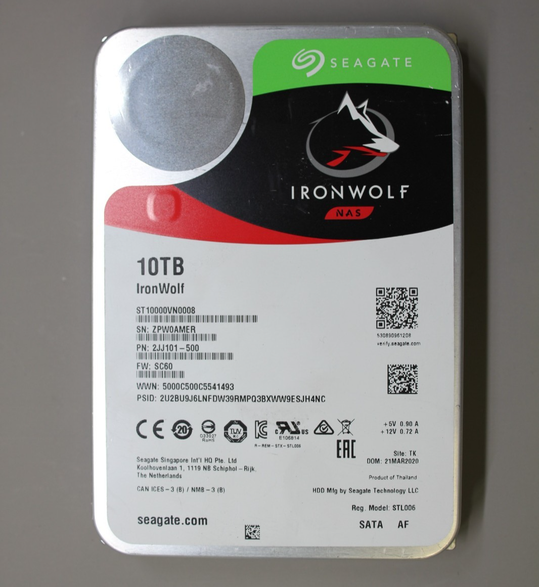 Seagate IronWolf NAS 10TB HDD 3.5 SATA 6Gb/s 7200 RPM