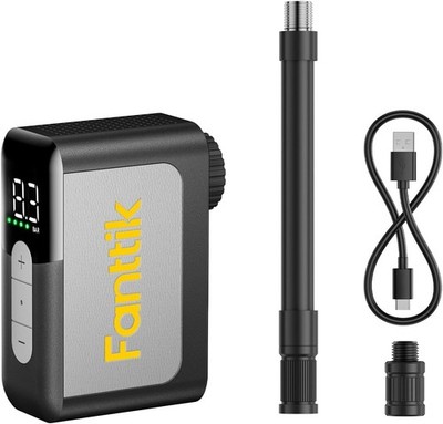 Mini Akku Fahrradpumpe elektrisch 8,3 Bar mit Manometer für Rennrad, MTB,