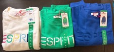 Esprit Costco Crewneck Sweatshirt 3 Pack XL Blue Green White Retro Logo NWT