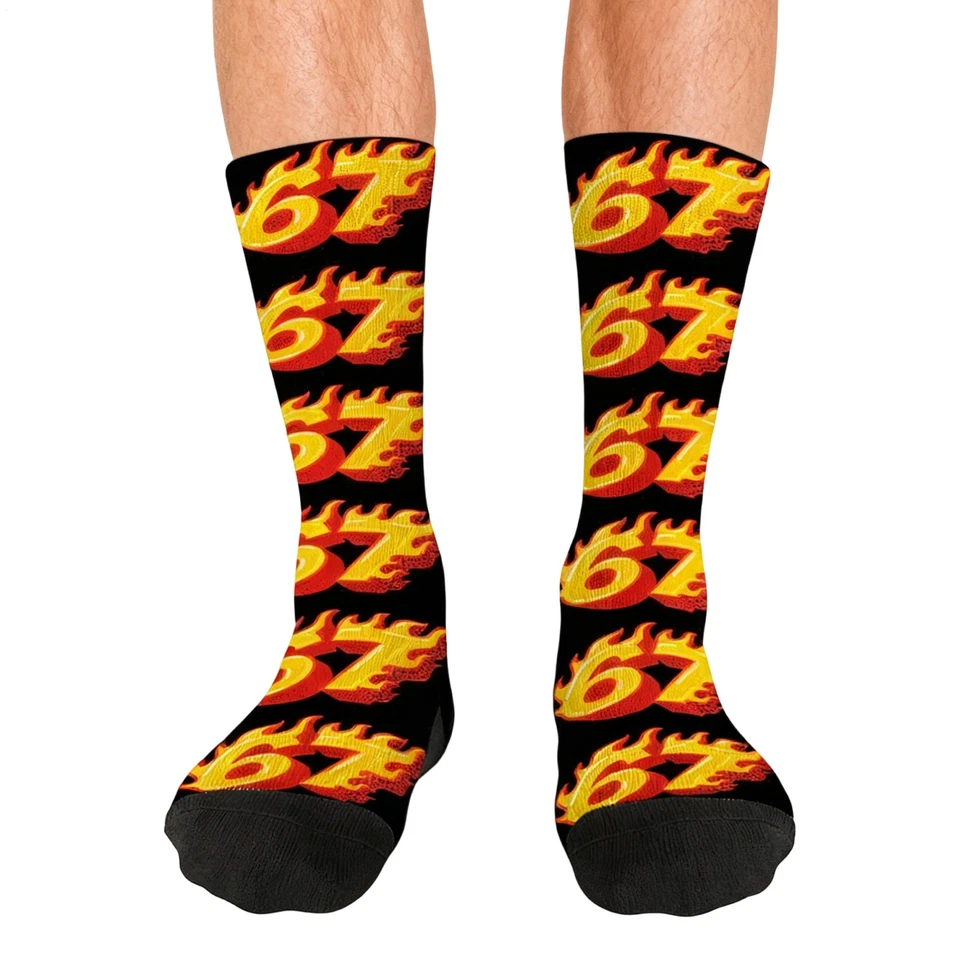 Calcetines Six Seven 6 7 Divertidos Gráficos - Calcetines Donut Crema Hielo para Hombres y Mujeres Foto 3 de 4