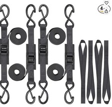 Tie Down Straps with Hooks, 8 feet 1200lbs Br...